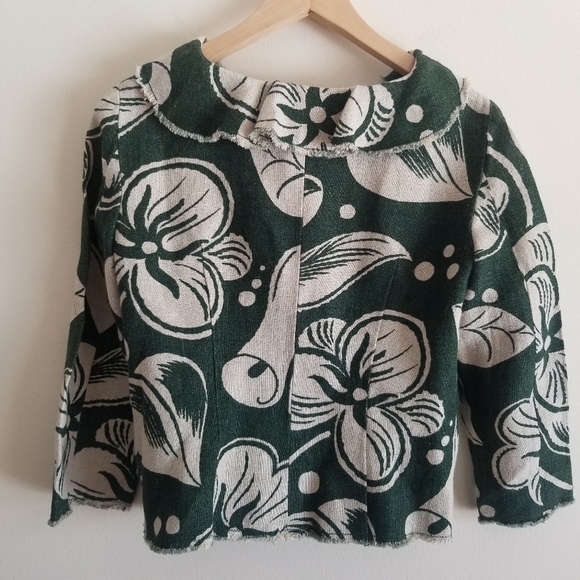 MOSCHINO CHEAP AND CHIC Vintage Floral Linen Button Front Blazer - Picture 3 of 10